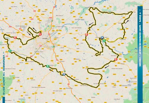 Streckenverlauf Tour du Limousin 2016 - Etappe 4