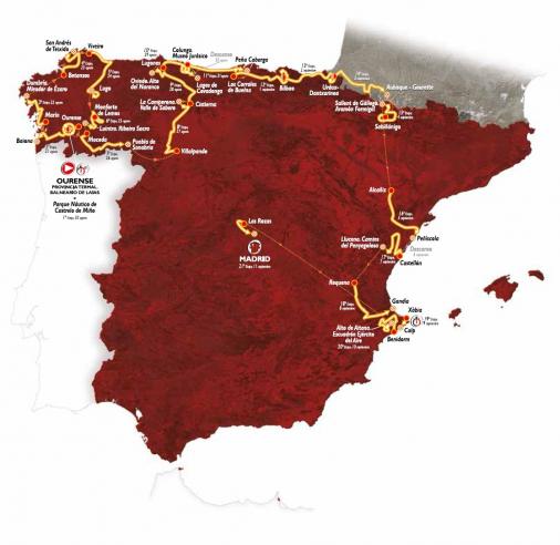 Streckenverlauf Vuelta a España 2016