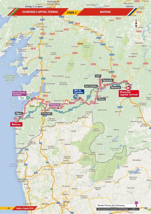 Streckenverlauf Vuelta a España 2016 - Etappe 2