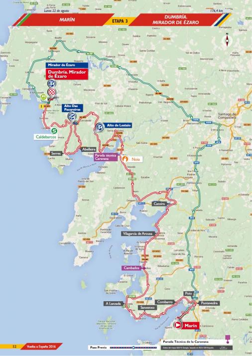 Streckenverlauf Vuelta a España 2016 - Etappe 3