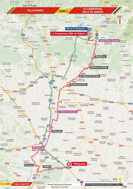 Streckenverlauf Vuelta a España 2016 - Etappe 8