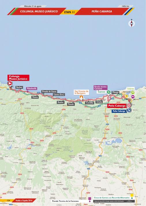 Streckenverlauf Vuelta a España 2016 - Etappe 11