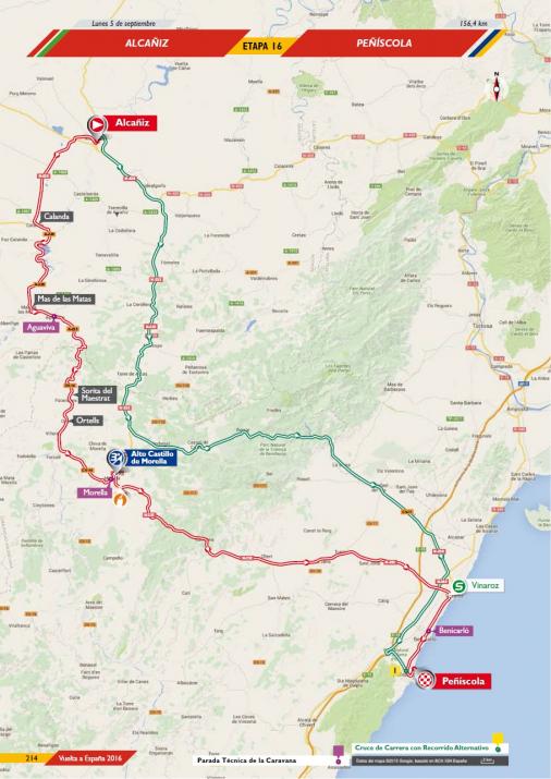 Streckenverlauf Vuelta a España 2016 - Etappe 16