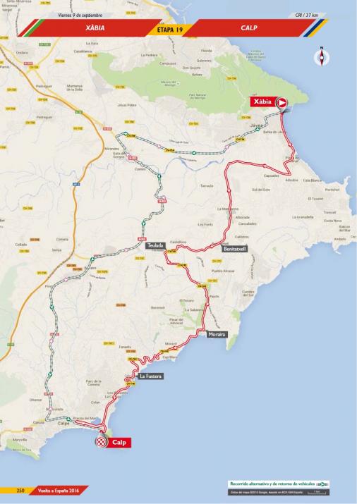 Streckenverlauf Vuelta a España 2016 - Etappe 19