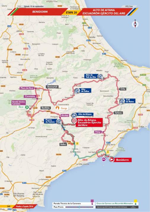Streckenverlauf Vuelta a España 2016 - Etappe 20