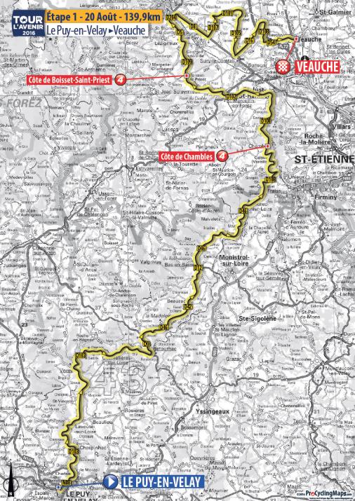 Streckenverlauf Tour de lAvenir 2016 - Etappe 1