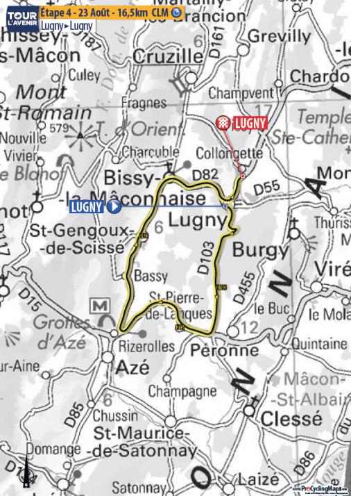 Streckenverlauf Tour de lAvenir 2016 - Etappe 4