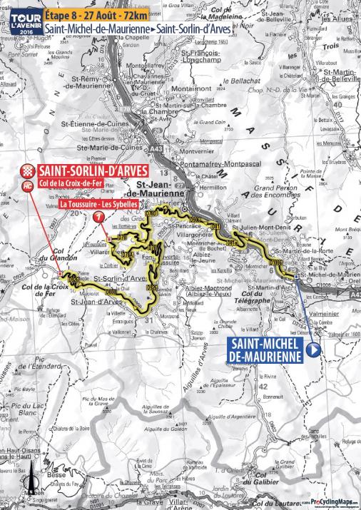 Streckenverlauf Tour de lAvenir 2016 - Etappe 8