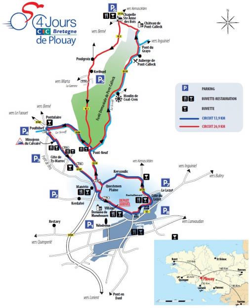 Streckenverlauf GP de Plouay - Bretagne 2016