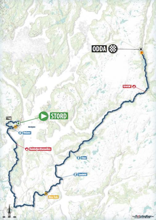 Streckenverlauf Tour des Fjords 2016 - Etappe 2