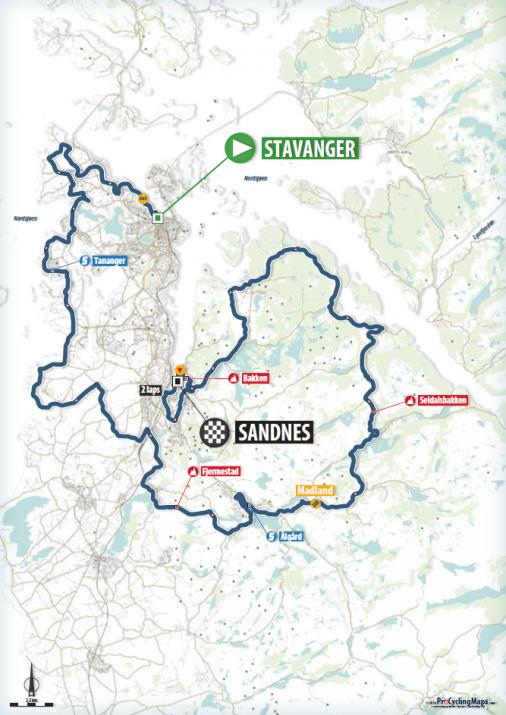 Streckenverlauf Tour des Fjords 2016 - Etappe 4