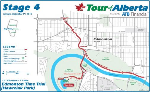 Streckenverlauf Tour of Alberta 2016 - Etappe 4