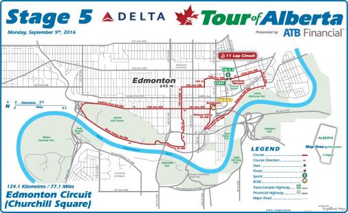Streckenverlauf Tour of Alberta 2016 - Etappe 5