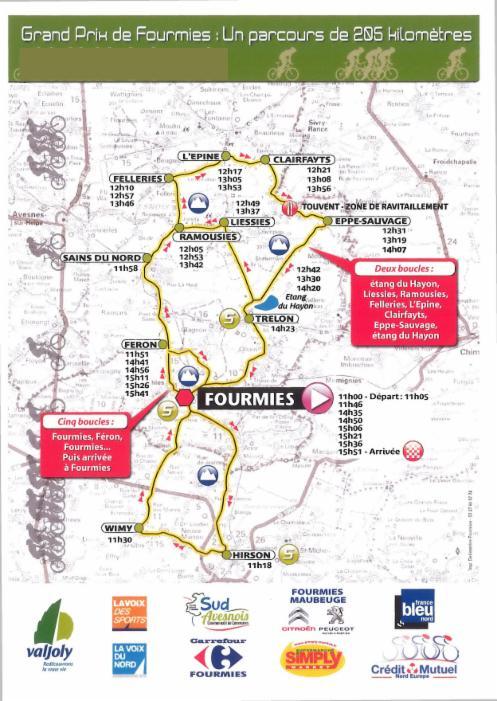 Streckenverlauf GP de Fourmies / La Voix du Nord 2016