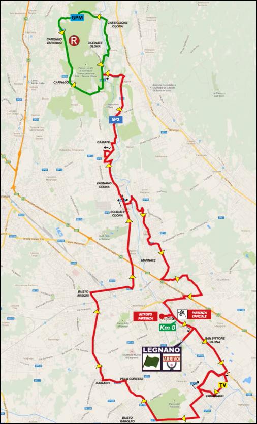 Streckenverlauf Coppa Bernocchi - G.P. BPM 2016