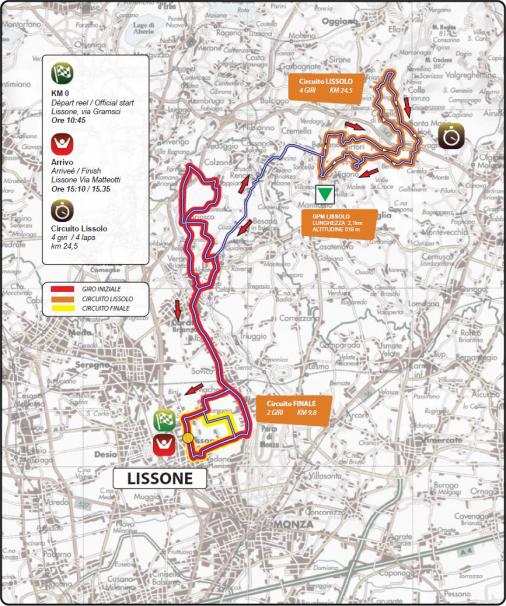 Streckenverlauf Coppa Agostoni - Giro delle Brianze 2016