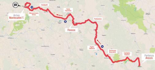 Streckenverlauf Giro della Toscana - Memorial Alfredo Martini 2016 - Etappe 1