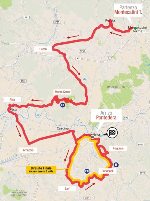 Streckenverlauf Giro della Toscana - Memorial Alfredo Martini 2016 - Etappe 2