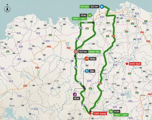 Streckenverlauf Tour of Hainan 2016 - Etappe 3