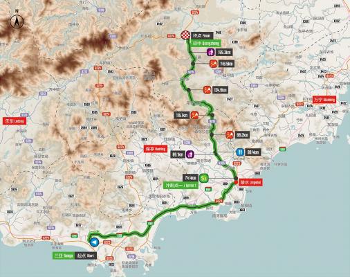 Streckenverlauf Tour of Hainan 2016 - Etappe 8