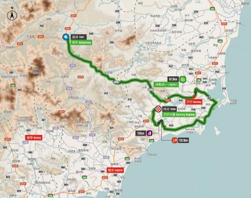 Streckenverlauf Tour of Hainan 2016 - Etappe 9
