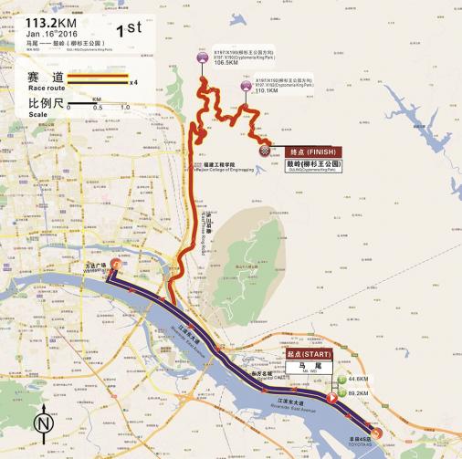 Streckenverlauf Tour of Fuzhou 2016 - Etappe 1