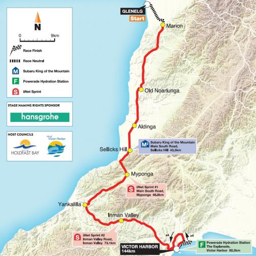 Streckenverlauf Santos Tour Down Under 2017 - Etappe 3