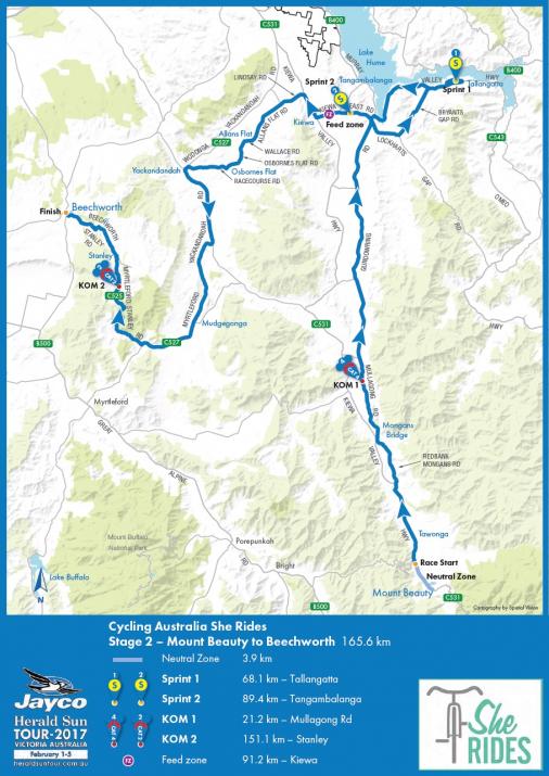 Streckenverlauf Herald Sun Tour 2017 - Etappe 2