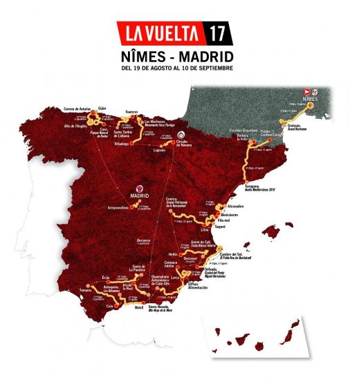 Prsentation Vuelta a Espaa 2017: Streckenkarte