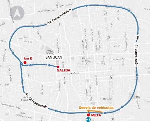 Streckenverlauf Vuelta Ciclista a la Provincia de San Juan 2017 - Etappe 7