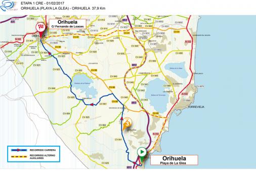 Streckenverlauf Volta a la Comunitat Valenciana 2017 - Etappe 1