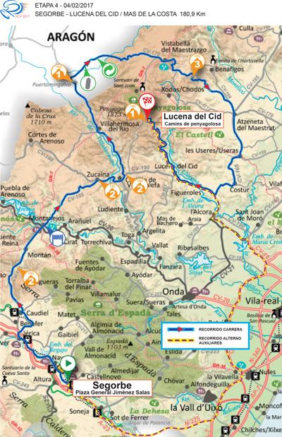 Streckenverlauf Volta a la Comunitat Valenciana 2017 - Etappe 4