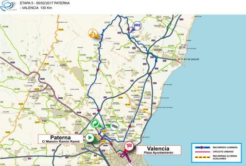 Streckenverlauf Volta a la Comunitat Valenciana 2017 - Etappe 5