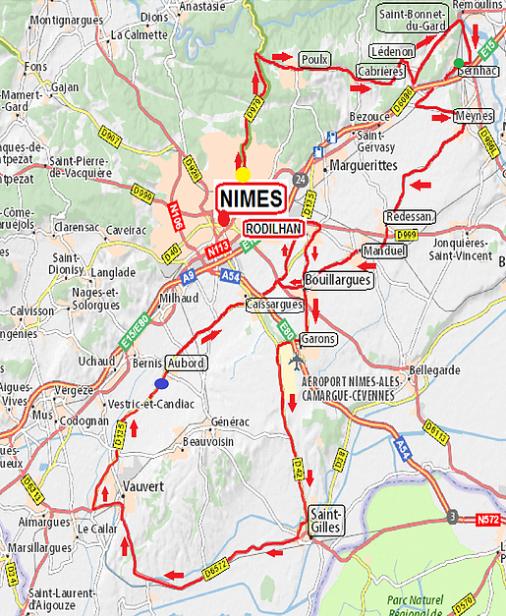 Streckenverlauf Etoile de Bessges 2017 - Etappe 2