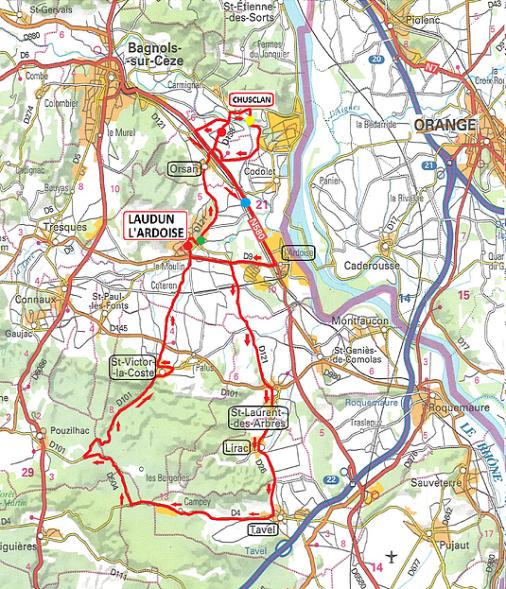 Streckenverlauf Etoile de Bessges 2017 - Etappe 4