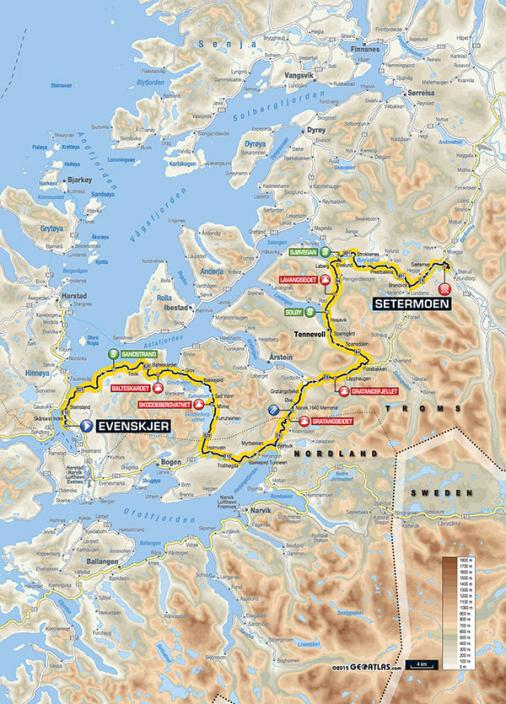 Streckenverlauf Arctic Race of Norway 2015 - Etappe 2