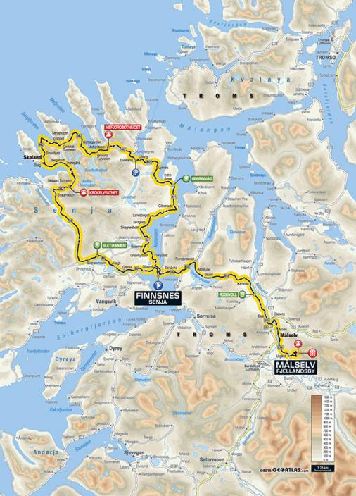 Streckenverlauf Arctic Race of Norway 2015 - Etappe 3