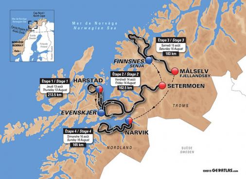 Streckenverlauf Arctic Race of Norway 2015