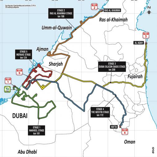 Streckenverlauf Dubai Tour 2017