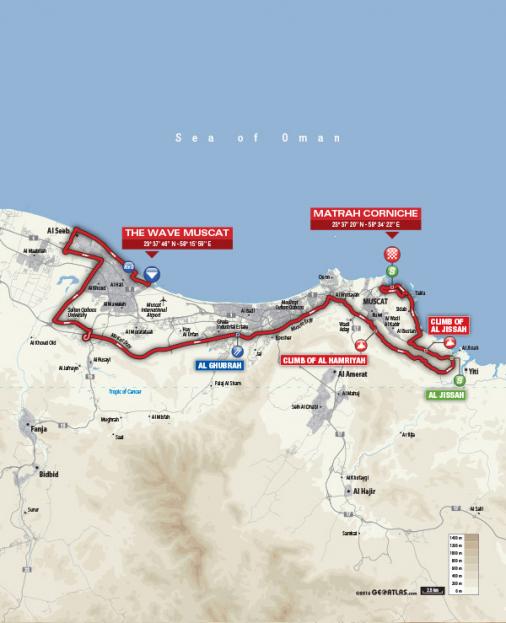 Streckenverlauf Tour of Oman 2017 - Etappe 6