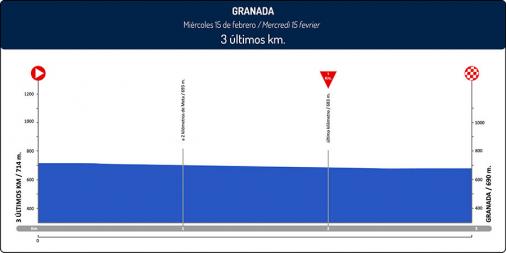 Höhenprofil Vuelta a Andalucia Ruta Ciclista Del Sol 2017 - Etappe 1, letzte 3 km
