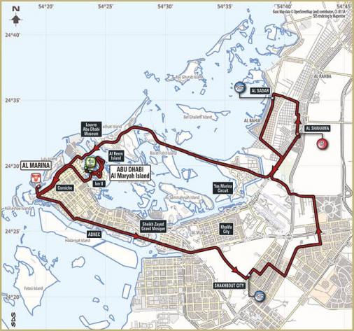 Streckenverlauf Abu Dhabi Tour 2017 - Etappe 2