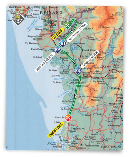 Streckenverlauf Le Tour de Langkawi 2017 - Etappe 3