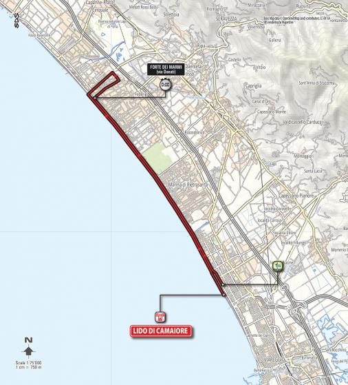 Streckenverlauf Tirreno - Adriatico 2017 - Etappe 1