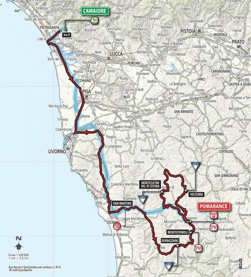Streckenverlauf Tirreno - Adriatico 2017 - Etappe 2