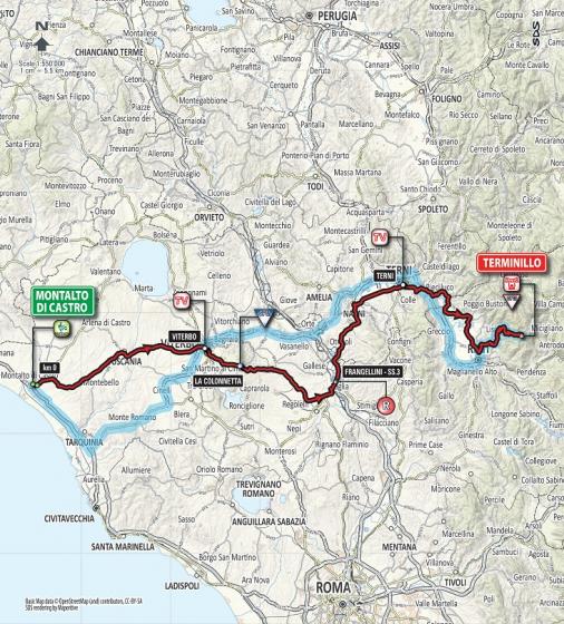 Streckenverlauf Tirreno - Adriatico 2017 - Etappe 4