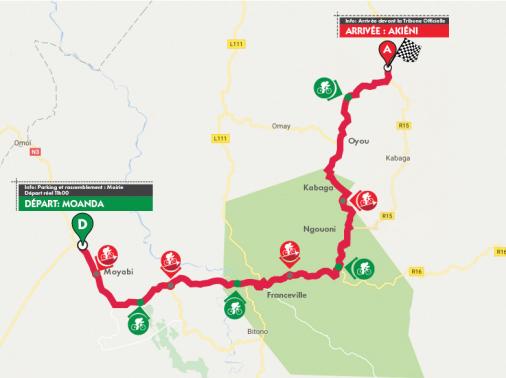 Streckenverlauf La Tropicale Amissa Bongo 2017 - Etappe 1