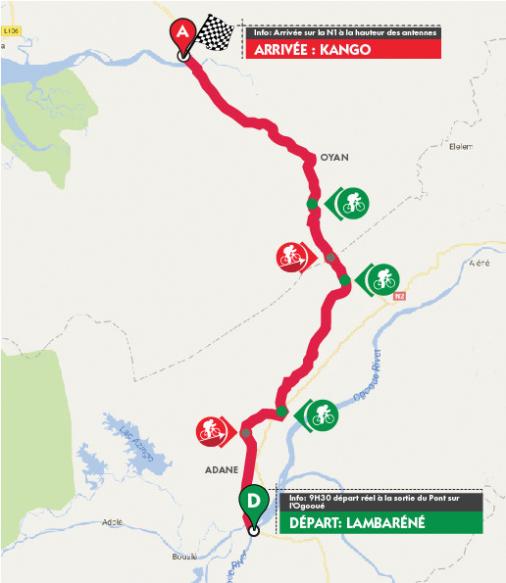 Streckenverlauf La Tropicale Amissa Bongo 2017 - Etappe 5