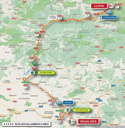 Streckenverlauf Volta Ciclista a Catalunya 2017 - Etappe 4