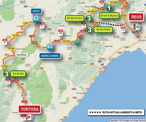 Streckenverlauf Volta Ciclista a Catalunya 2017 - Etappe 6